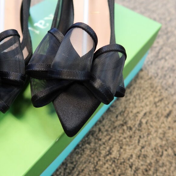 Kate Spade New York Womens Jackie Satin Bow Pointed Toe Pumps - Picture 3 of 8